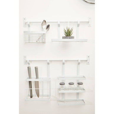 Sorello White Iron Hanging Storage Basket