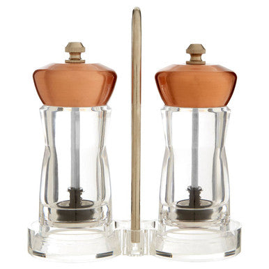 Cody Copper Salt And Pepper Mill Set On Stand