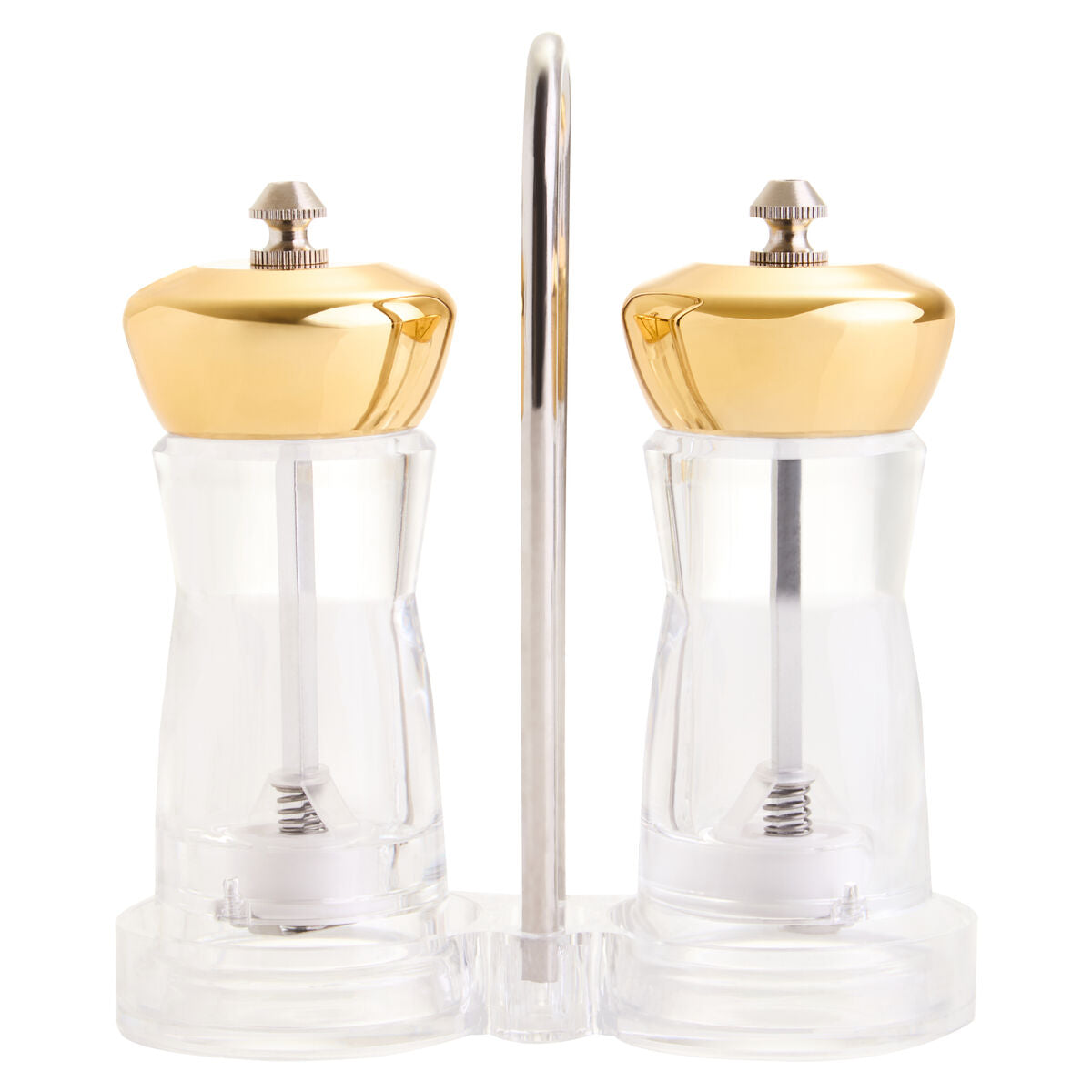 Cody Gold Salt And Pepper Mill Set On Stand