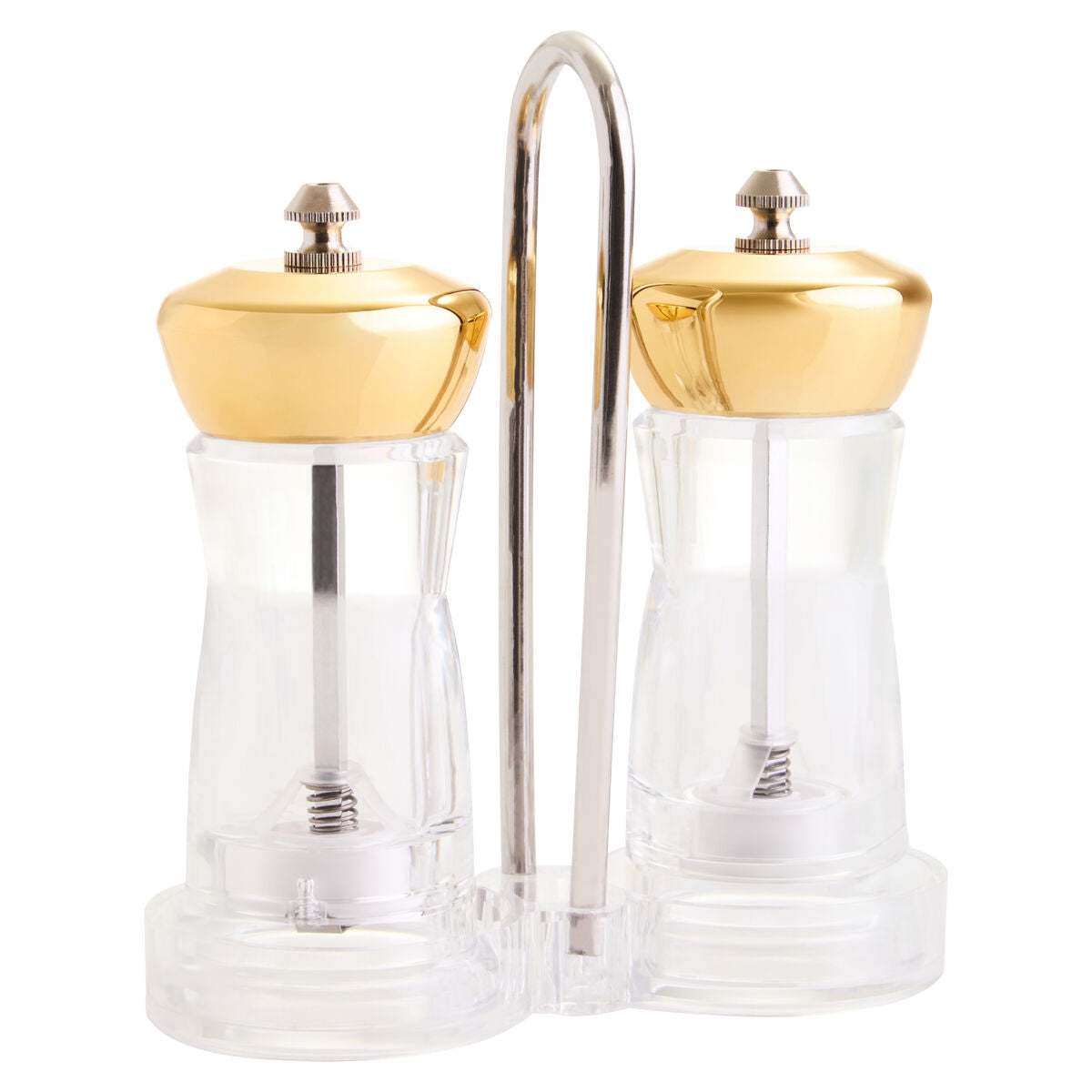 Cody Gold Salt And Pepper Mill Set On Stand
