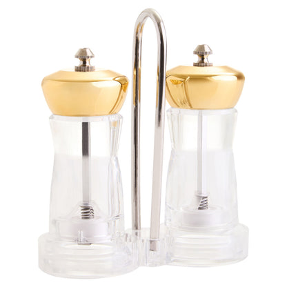 Cody Gold Salt And Pepper Mill Set On Stand