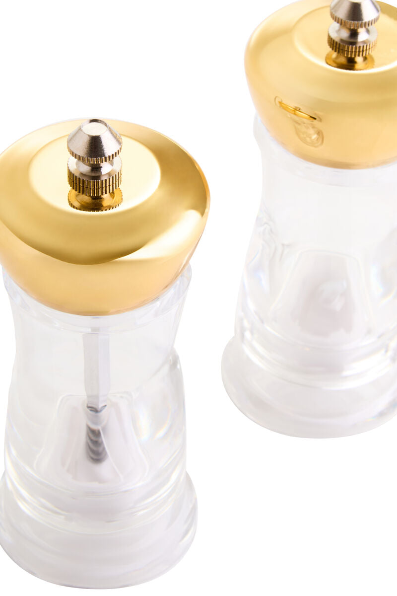 Cody Gold Salt And Pepper Mill Set On Stand