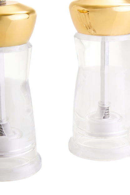 Cody Gold Salt And Pepper Mill Set On Stand