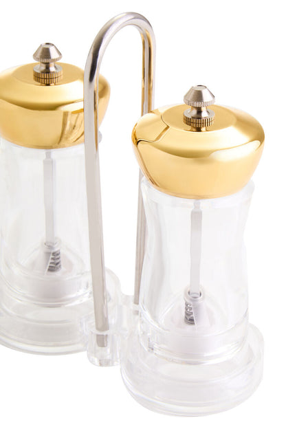 Cody Gold Salt And Pepper Mill Set On Stand