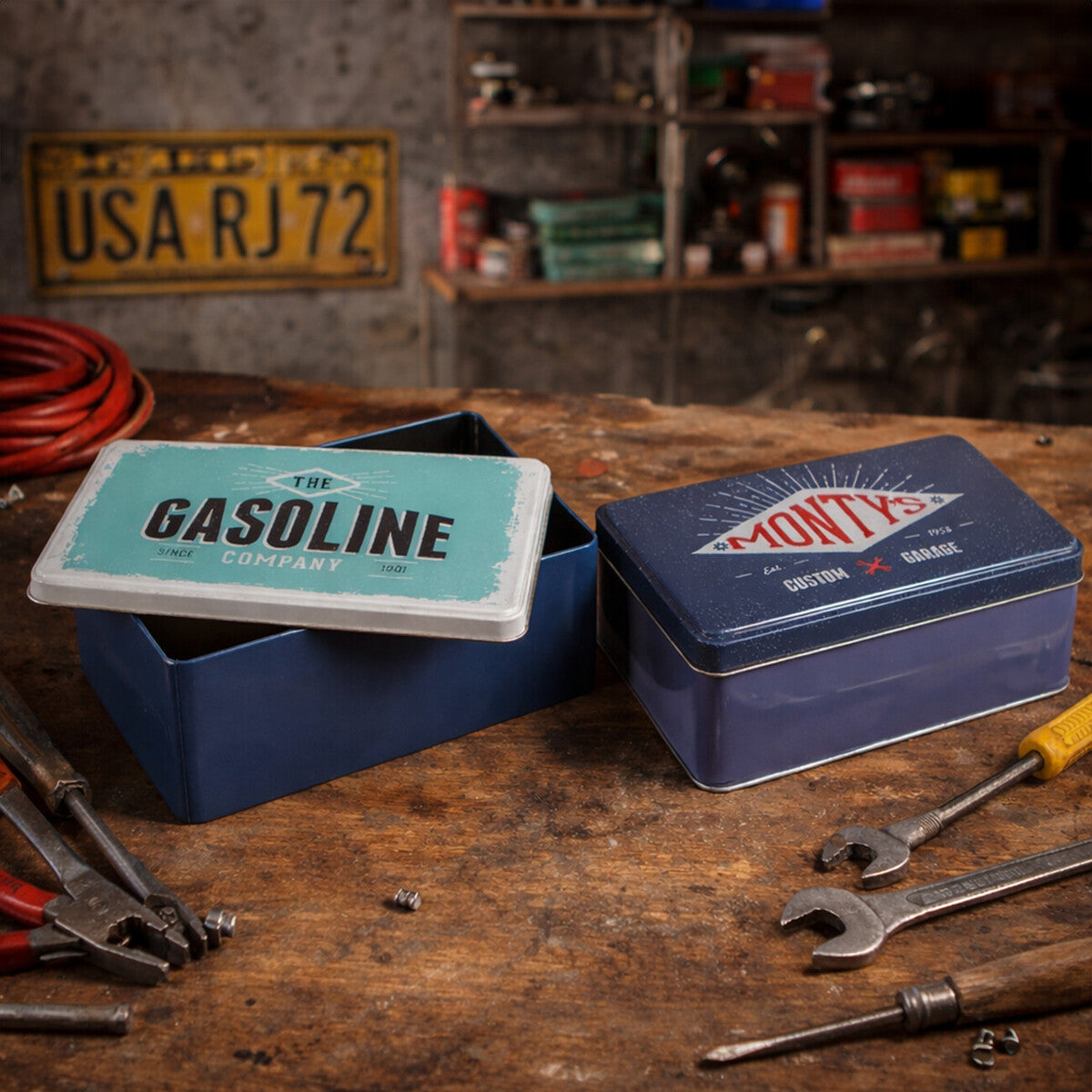 Paice Set Of 2 Hot Rod Storage Tins