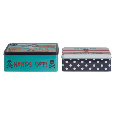 Pirate Set Of 2 Pirate Storage Tins