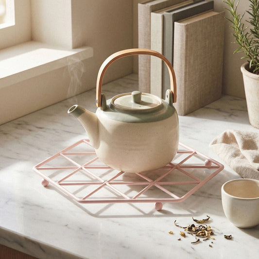 Vertex Pink Finish Hexagonal Trivet