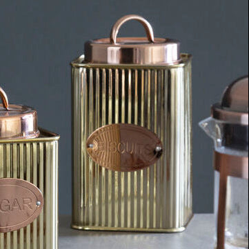 Prescott Square Biscuits Canister In Gold