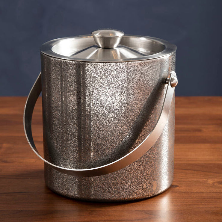 Glitter Effect Ice Bucket with Lid | Speckled Barware