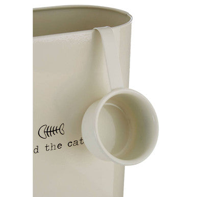 Adore Pets 6.5Ltr Cream Cat Food Storage Bin with Scoop