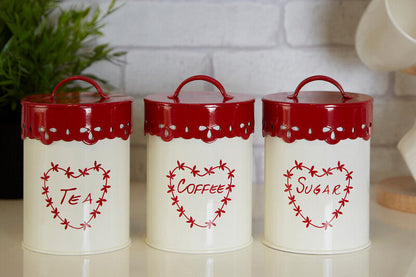 Anglaise Tea Coffee and Sugar Canister Set