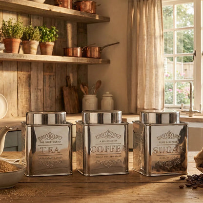 Stainless Steel Tea Coffee and Sugar Set | Chai