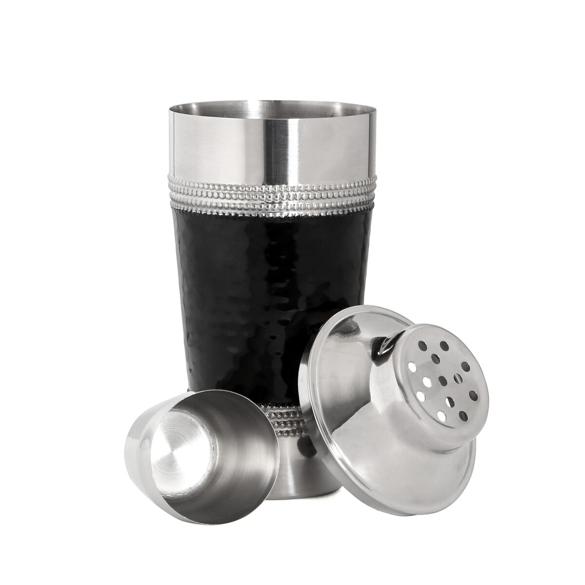 Hammered Black Band Cocktail Shaker