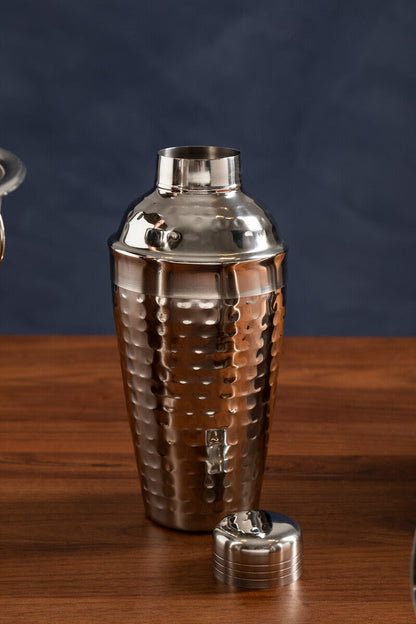 Mixology Stainless Steel Hammered Effect 500Ml Cocktail Shaker