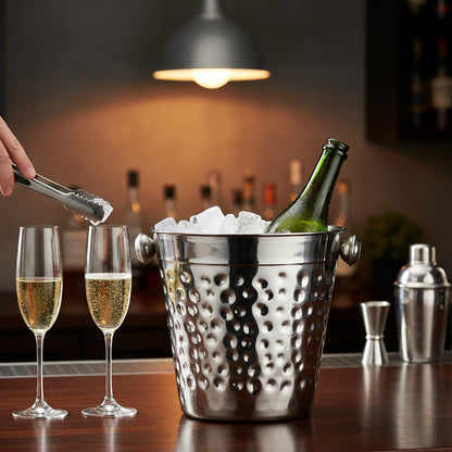 Mixology Hammered Effect Stainless Steel Ice Bucket