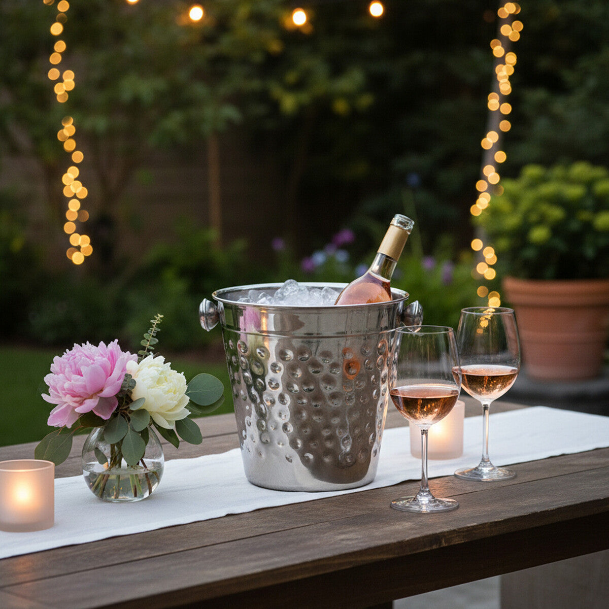 Mixology Hammered Effect Stainless Steel Ice Bucket