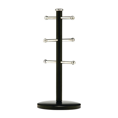 Hirano Matt Black Metal 6 Cup Mug Tree