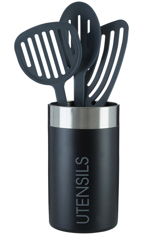 Black Enamel Finish Utensil Holder | Liberty