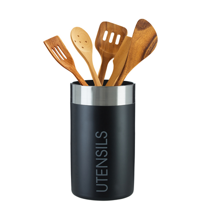 Black Enamel Finish Utensil Holder | Liberty