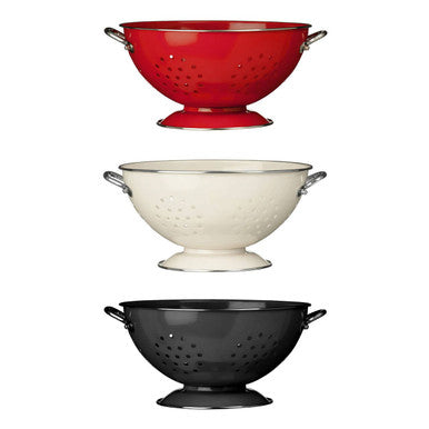 Hollis Retro Red Enamel Colander