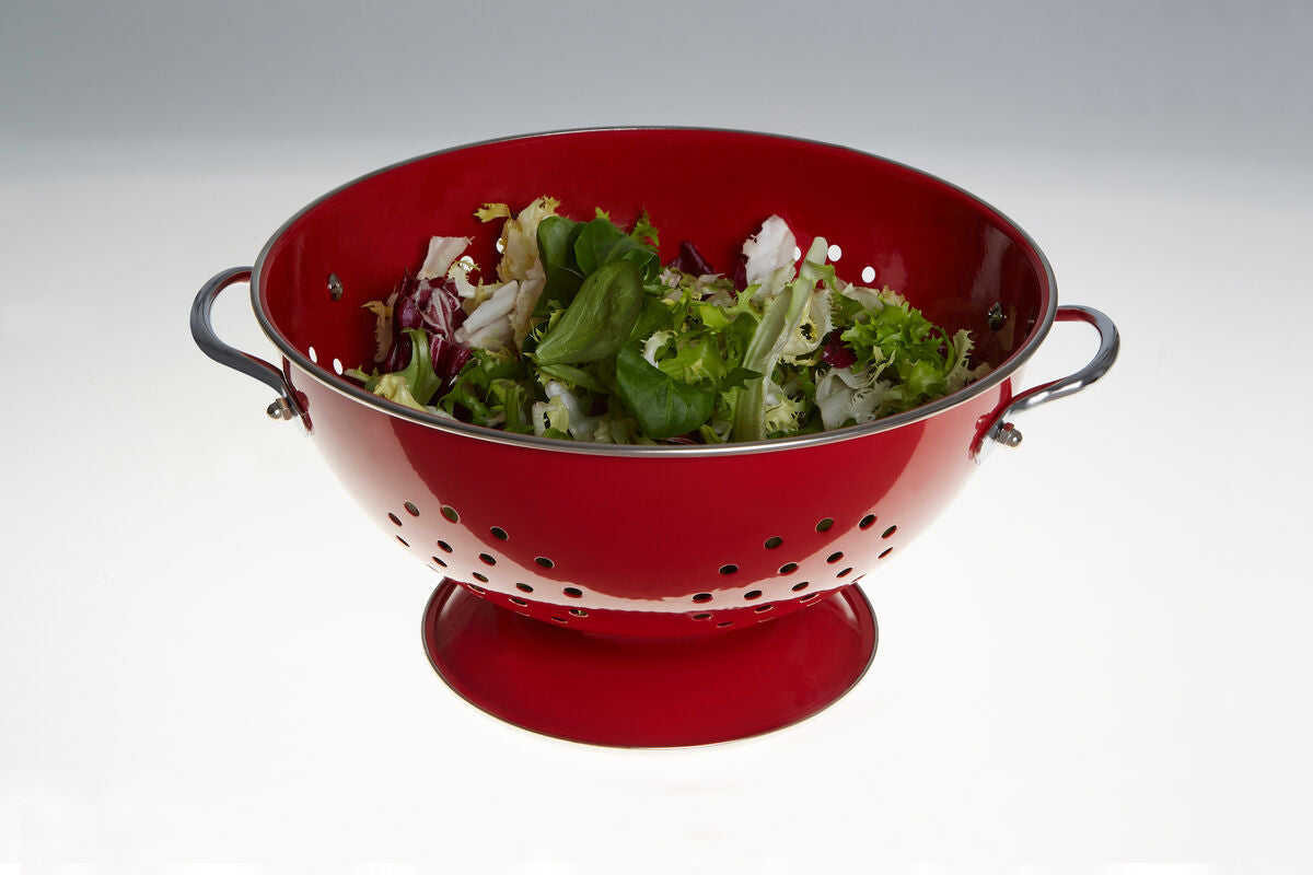 Hollis Retro Red Enamel Colander