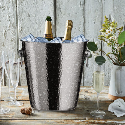 Hammered Effect Stainless Steel Champagne Bucket | Mixology