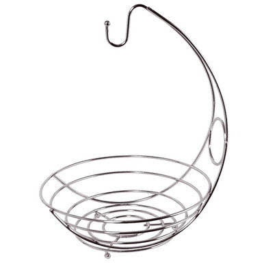 Kaya Chrome Fruit Bowl And Banana Hanger