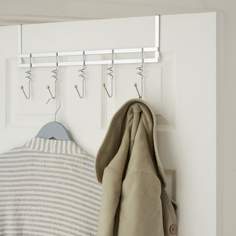 Jaxen Chrome Over Door 5 Hook Swirl Hanger