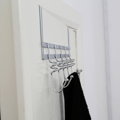 Jaxen Chrome Over Door 5 Hook Swirl Hanger