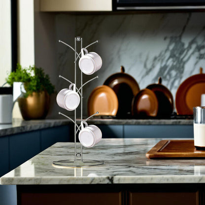 Helix  Chrome 6 Cup Mug Tree