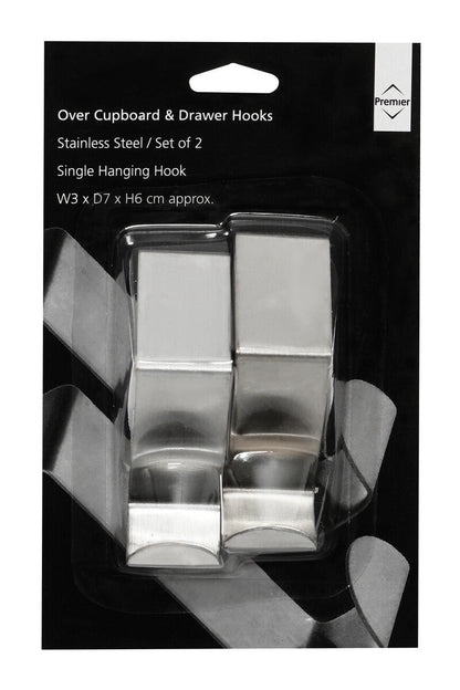 Over Door Set of 2 Reversible Hooks
