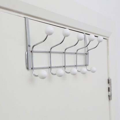 Chrome Over Door Hanger with Ten Ball Hooks | Jaxen
