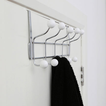 Chrome Over Door Hanger with Ten Ball Hooks | Jaxen