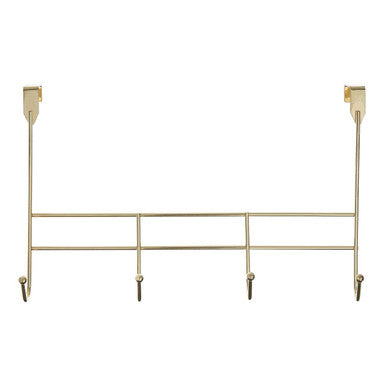 4 Hook Champagne Gold Over Door Hanger