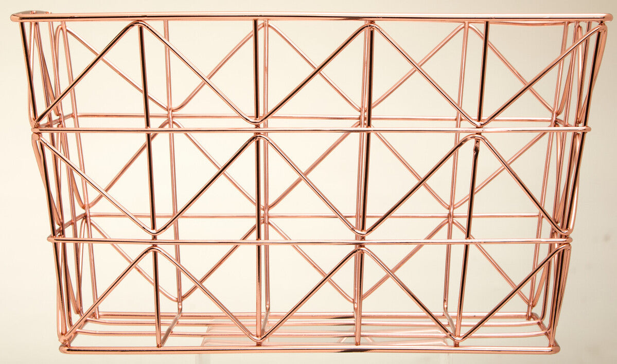Vertex Copper Finish Zigzag Wire Basket