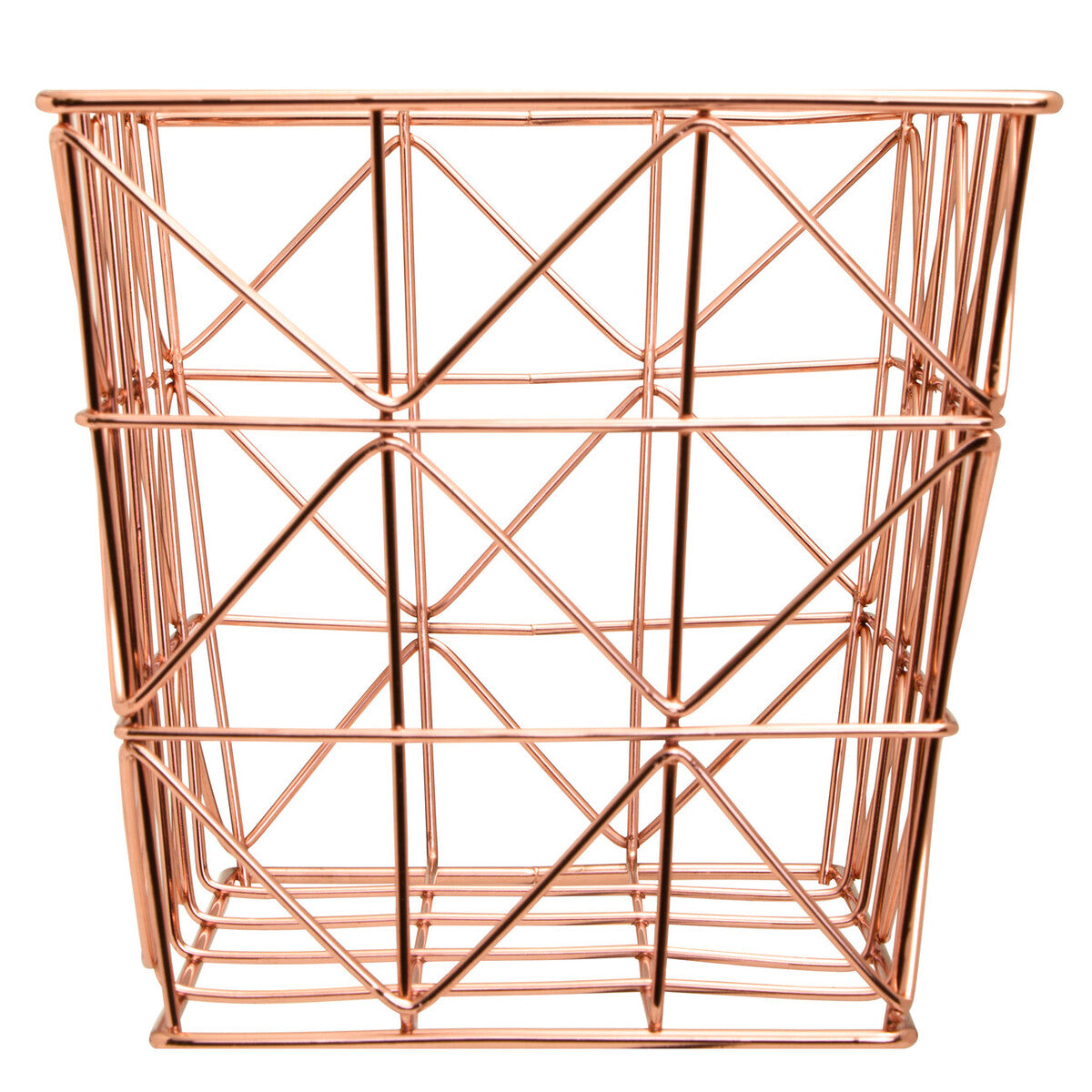 Vertex Copper Finish Zigzag Wire Basket