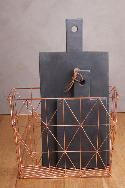 Vertex Copper Finish Zigzag Wire Basket