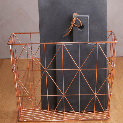 Vertex Copper Finish Zigzag Wire Basket
