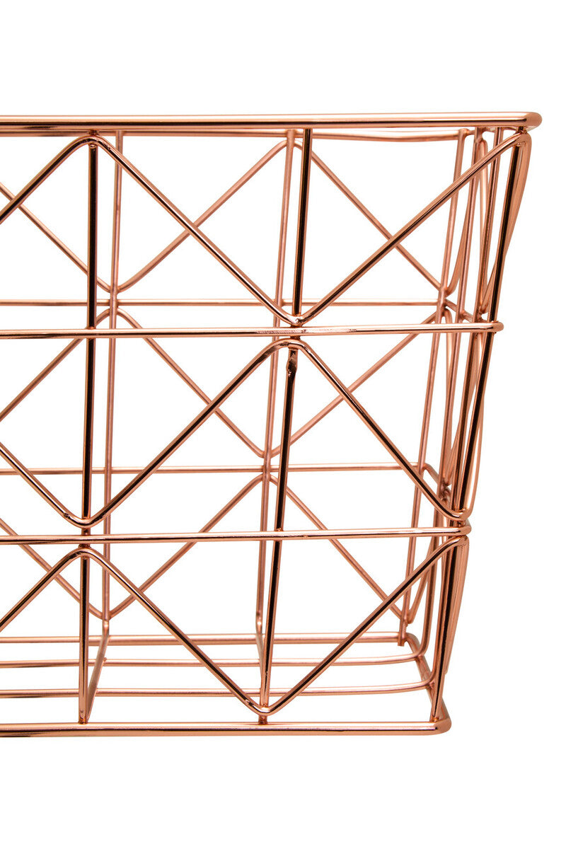 Vertex Copper Finish Zigzag Wire Basket