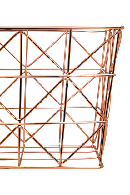 Vertex Copper Finish Zigzag Wire Basket