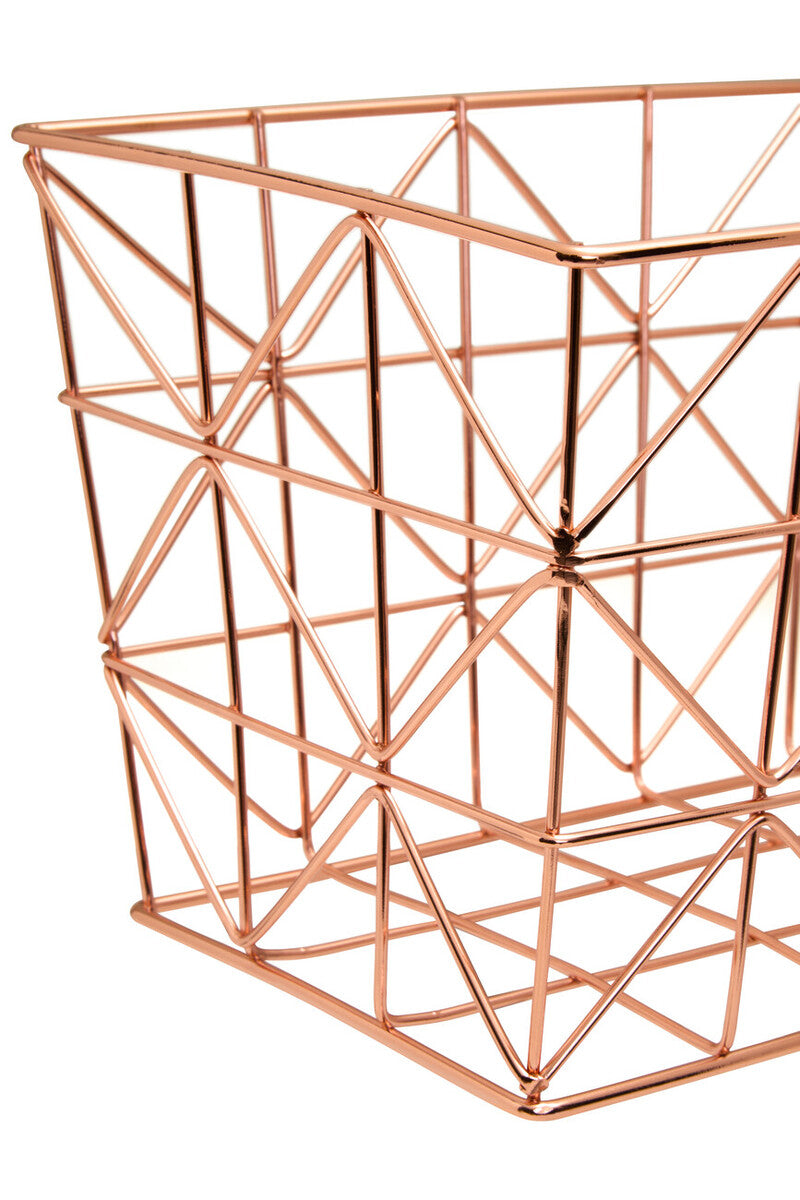 Vertex Copper Finish Zigzag Wire Basket