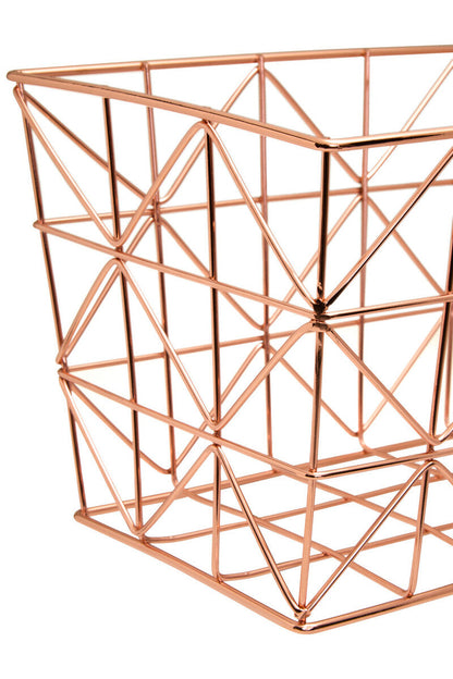 Vertex Copper Finish Zigzag Wire Basket