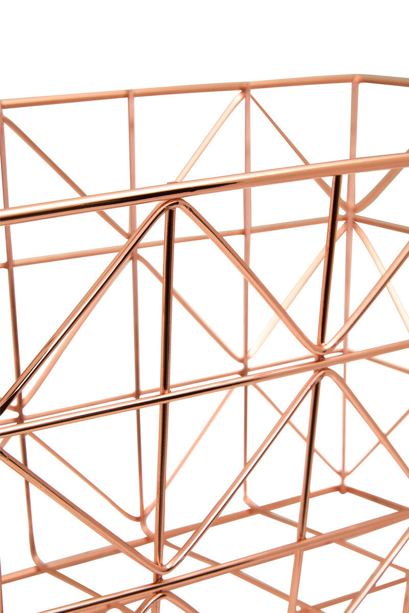 Vertex Copper Finish Zigzag Wire Basket