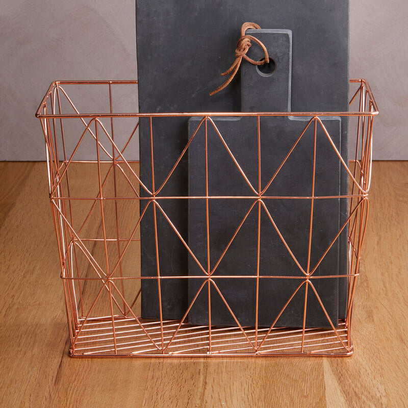 Copper Finish Cross Design Wire Basket | Vertex
