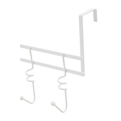 Jaxen Over Door White Hanger with Five Swirl Hooks
