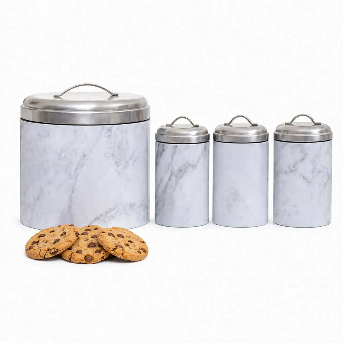 Easton 4 Piece Marble Effect Kitchen Storage Set