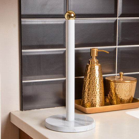 Easton White Marble Effect and Gold  Kitchen Roll Holder