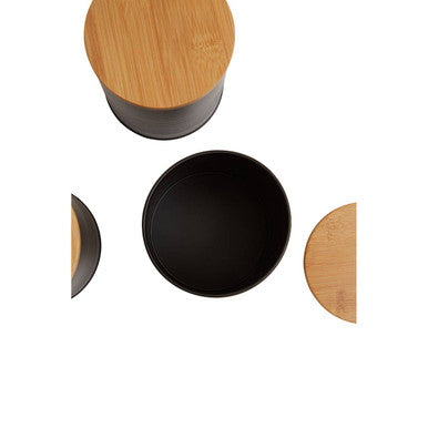 Set Of Three Alton Black Canisters