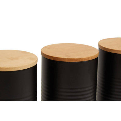Set Of Three Alton Black Canisters