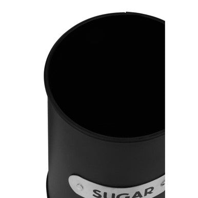 Liberty Black Enamel Sugar Canister With White Marble Lid